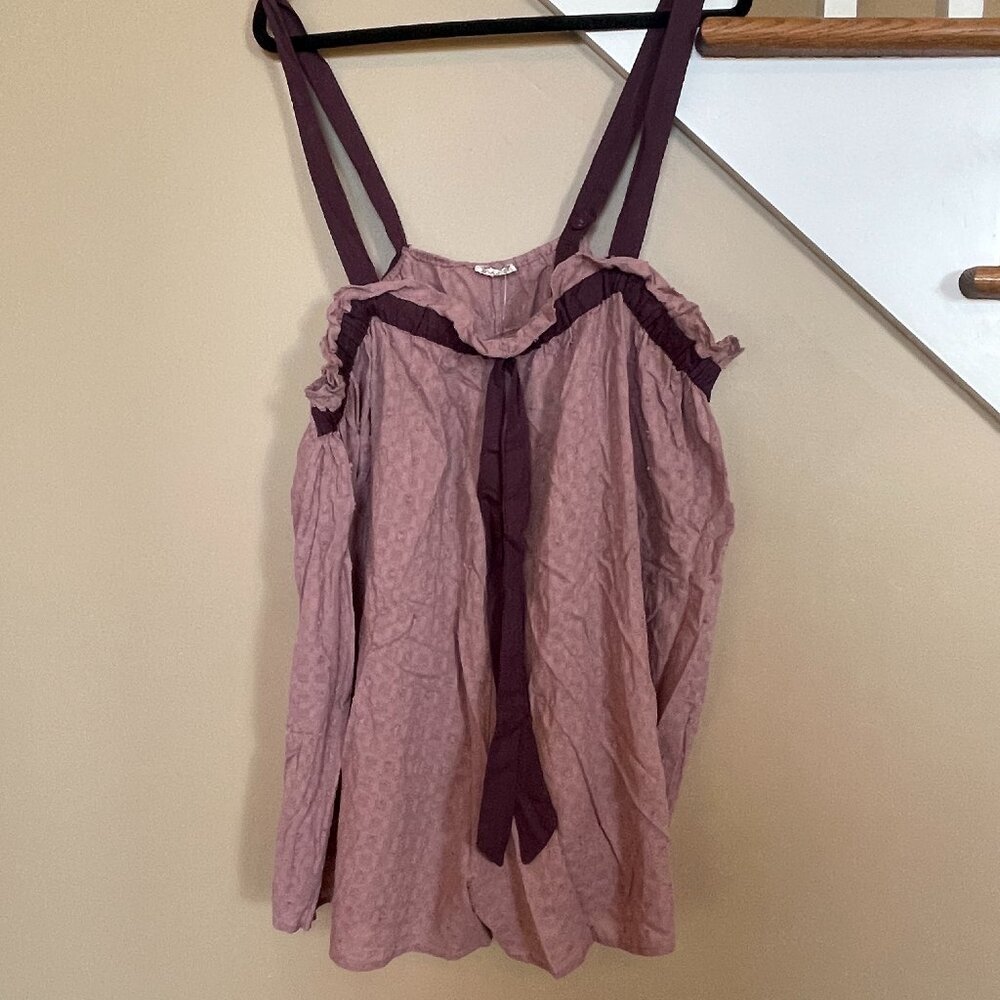 Free People Back to Love Romper Woodrose Combo sz XL - Picture 4 of 7